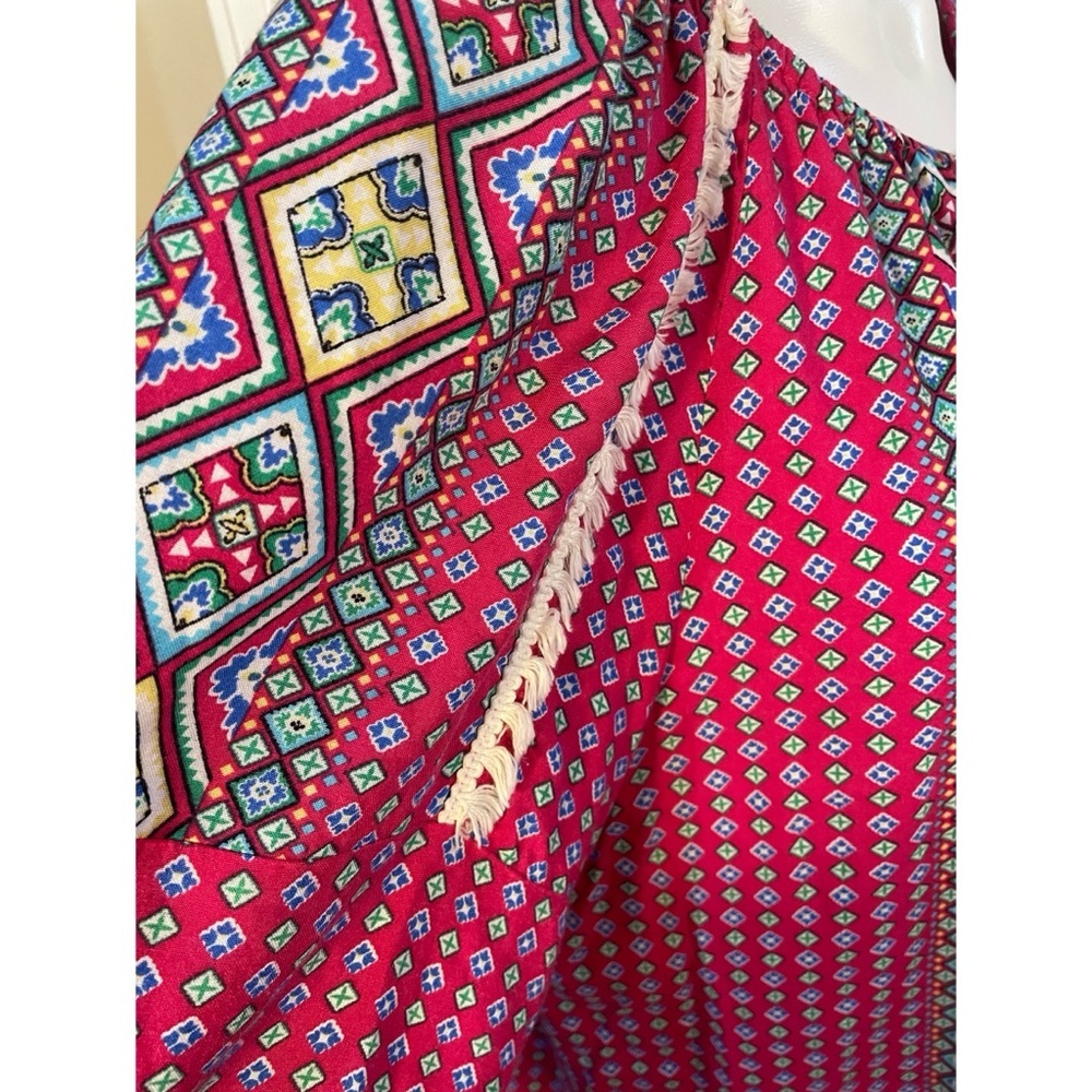 Great Northwest Indigo Blouse Tunic Boho Womens Size 1X Geo Pattern - Picture 4 of 6